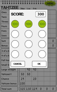 Cкриншот Yahtzee scoresheet, изображение № 1403289 - RAWG