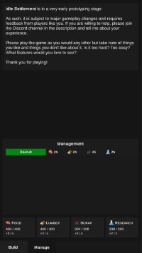 Cкриншот Idle Settlement Prototype, изображение № 2271564 - RAWG