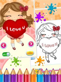Cкриншот Sweet Little Girl Coloring Book Art Studio Paint and Draw Kids Game Valentine Day, изображение № 1632712 - RAWG