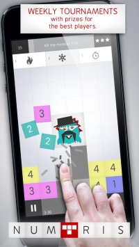 Cкриншот Numtris: best addicting logic number game with cool multiplayer split screen mode to play between two good friends. Including simple but challenging numeric puzzle mini games to improve your math skil, изображение № 67422 - RAWG