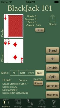 Cкриншот BlackJack 101 Pro - Basic Strategy Trainer, изображение № 950428 - RAWG