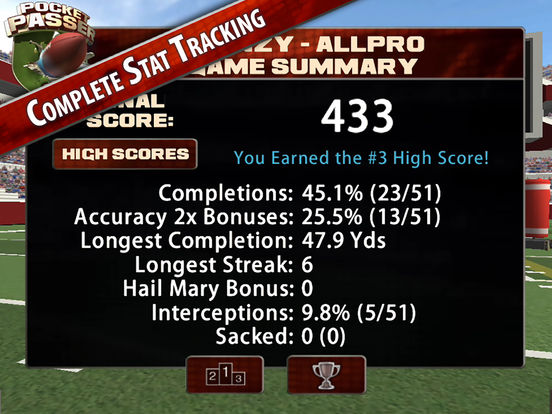 Pocket Passer QB: American Football Sports Game screenshot