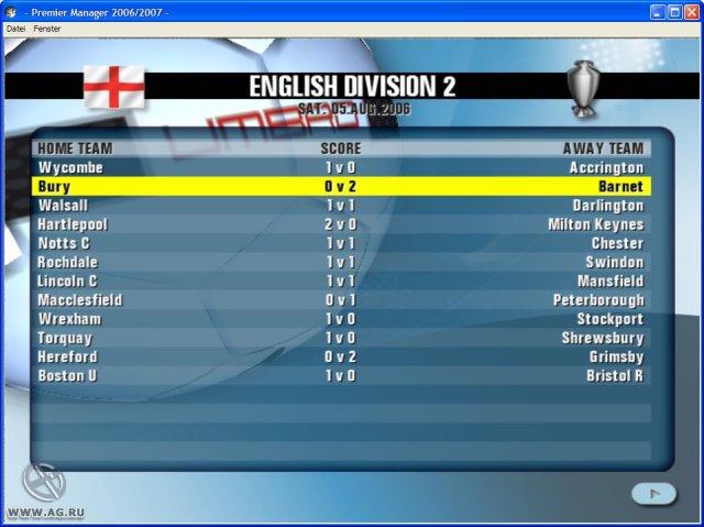 Premier Manager. Лига чемпионов 2007 screenshot