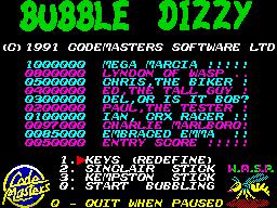 Bubble Dizzy (1990) screenshot
