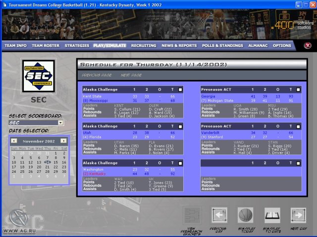 Tournament Dreams College Basketball screenshot