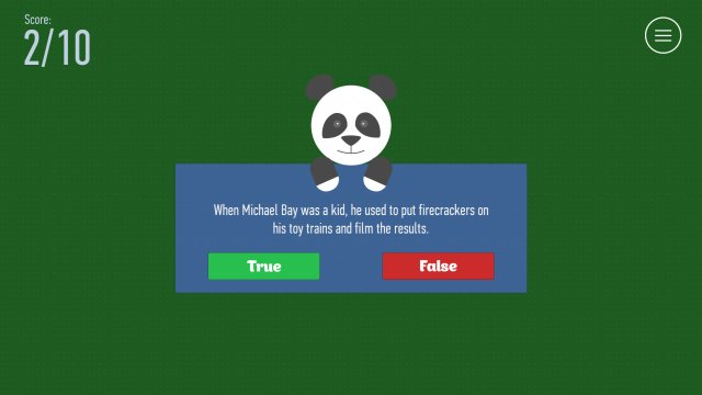 True or False screenshot