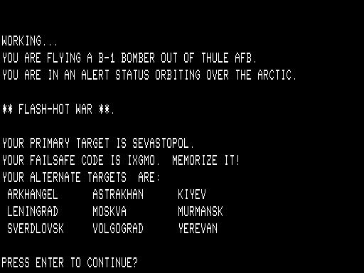 B-1 Nuclear Bomber screenshot