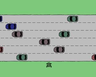 " Frogger " XKCD style screenshot