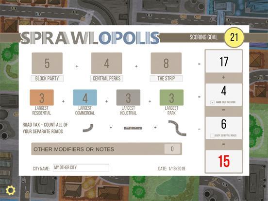 Sprawlopolis Score Tracker screenshot