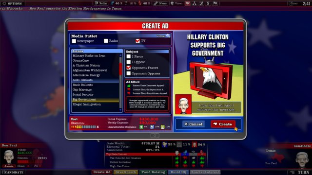 The Political Machine 2012 screenshot
