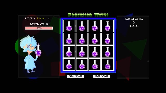 Professor Watts Memory Match: Shapes And Colors screenshot