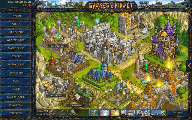Shakes and Fidget screenshot