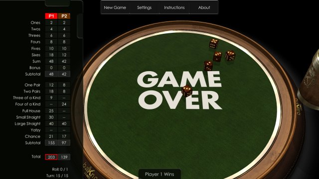 Yatzy screenshot