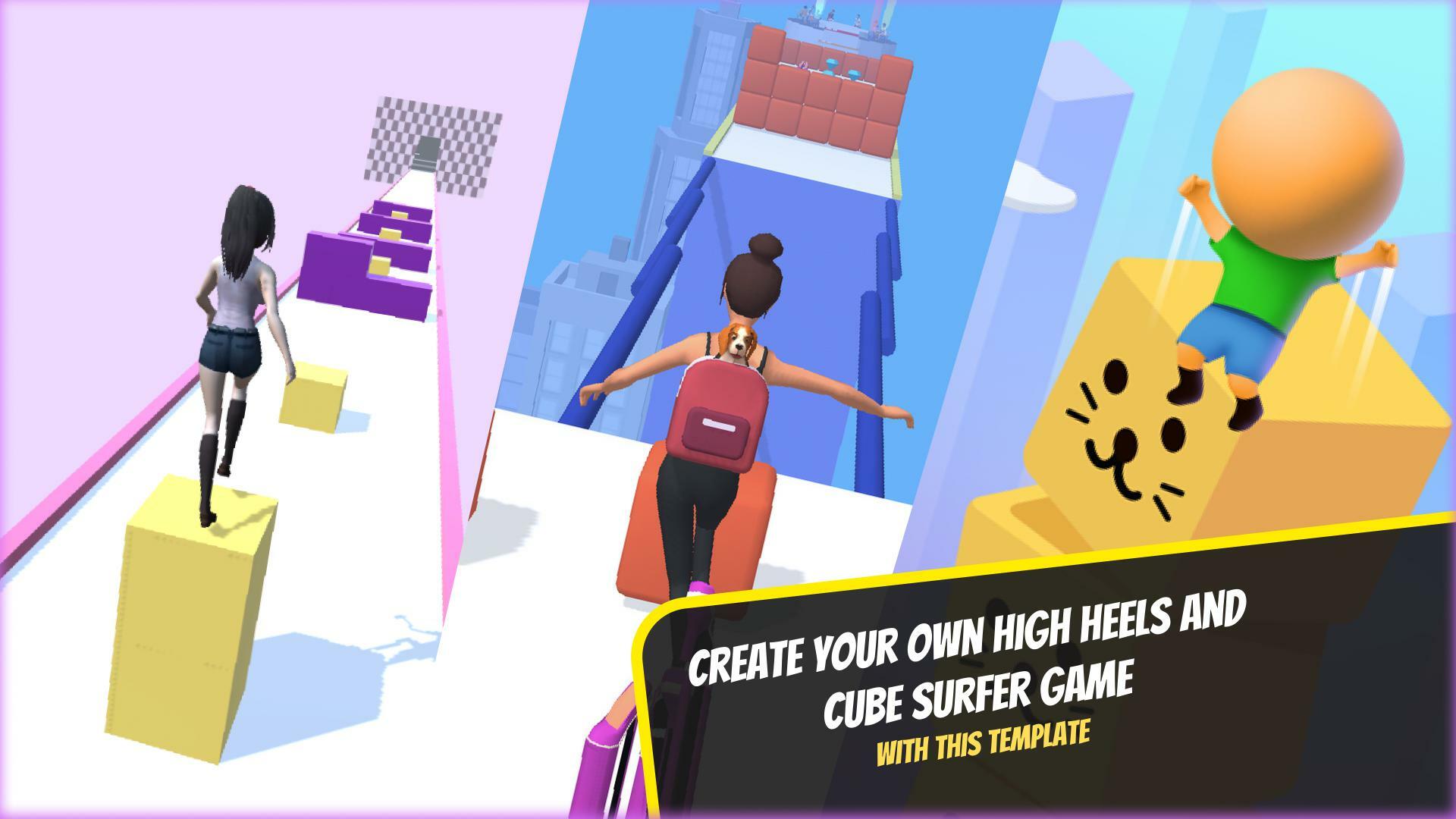 High heels Stacking mechanics - 3D Hyper casual game template вся  информация об игре, читы, дата выхода, системные требования, купить игру  High heels Stacking mechanics - 3D Hyper casual game template