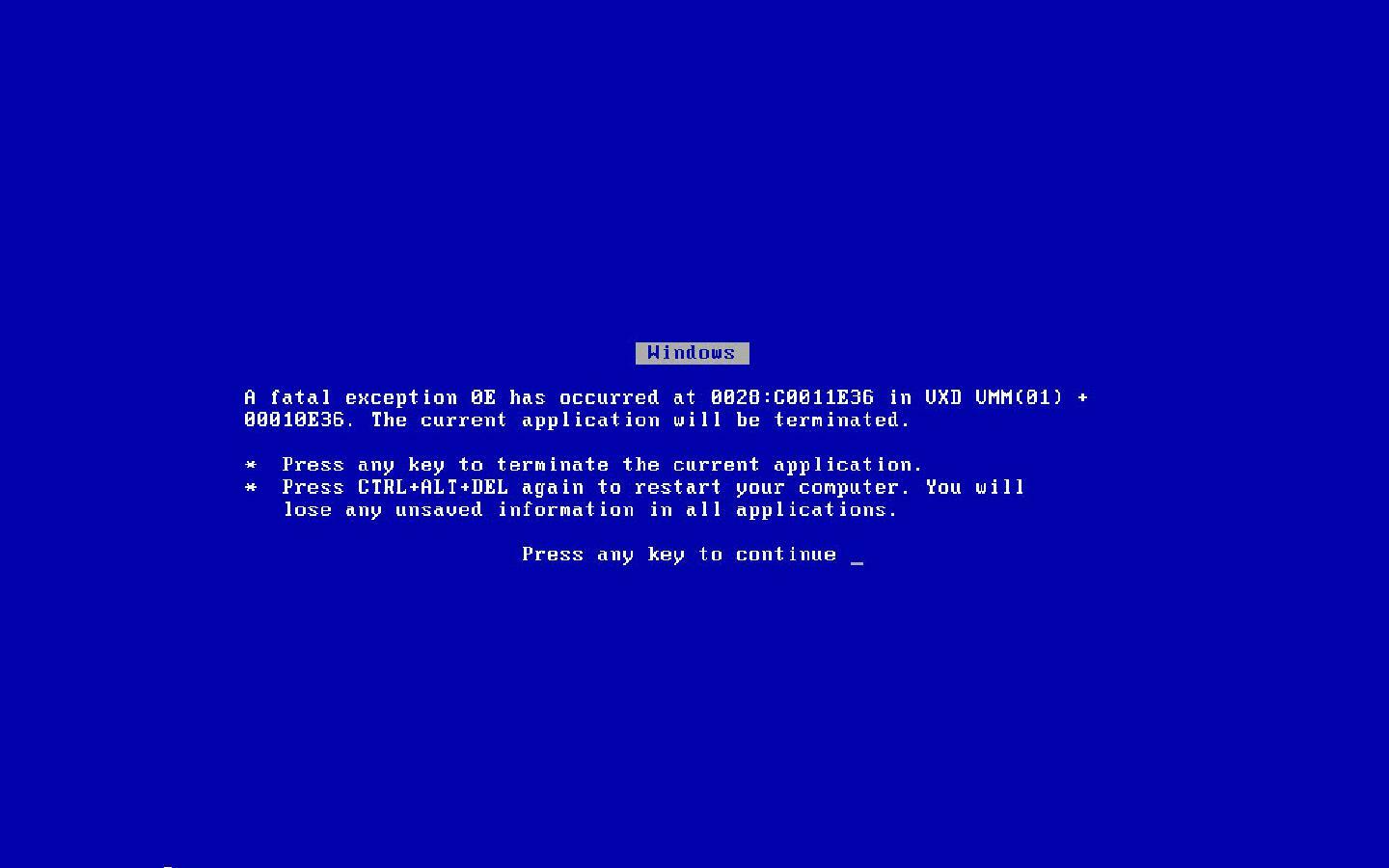 Fatal error detected. Fatal error detected